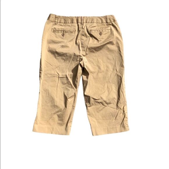 LIZ CLAIBORNE Women’s Sloan Khaki Beige Capri Pants Size P12 - Picture 2 of 3
